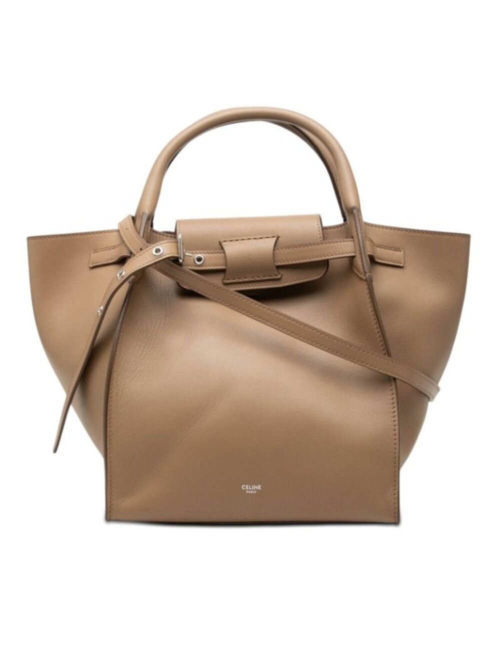 Celine Big Small Shoulder Bag Beige Leather